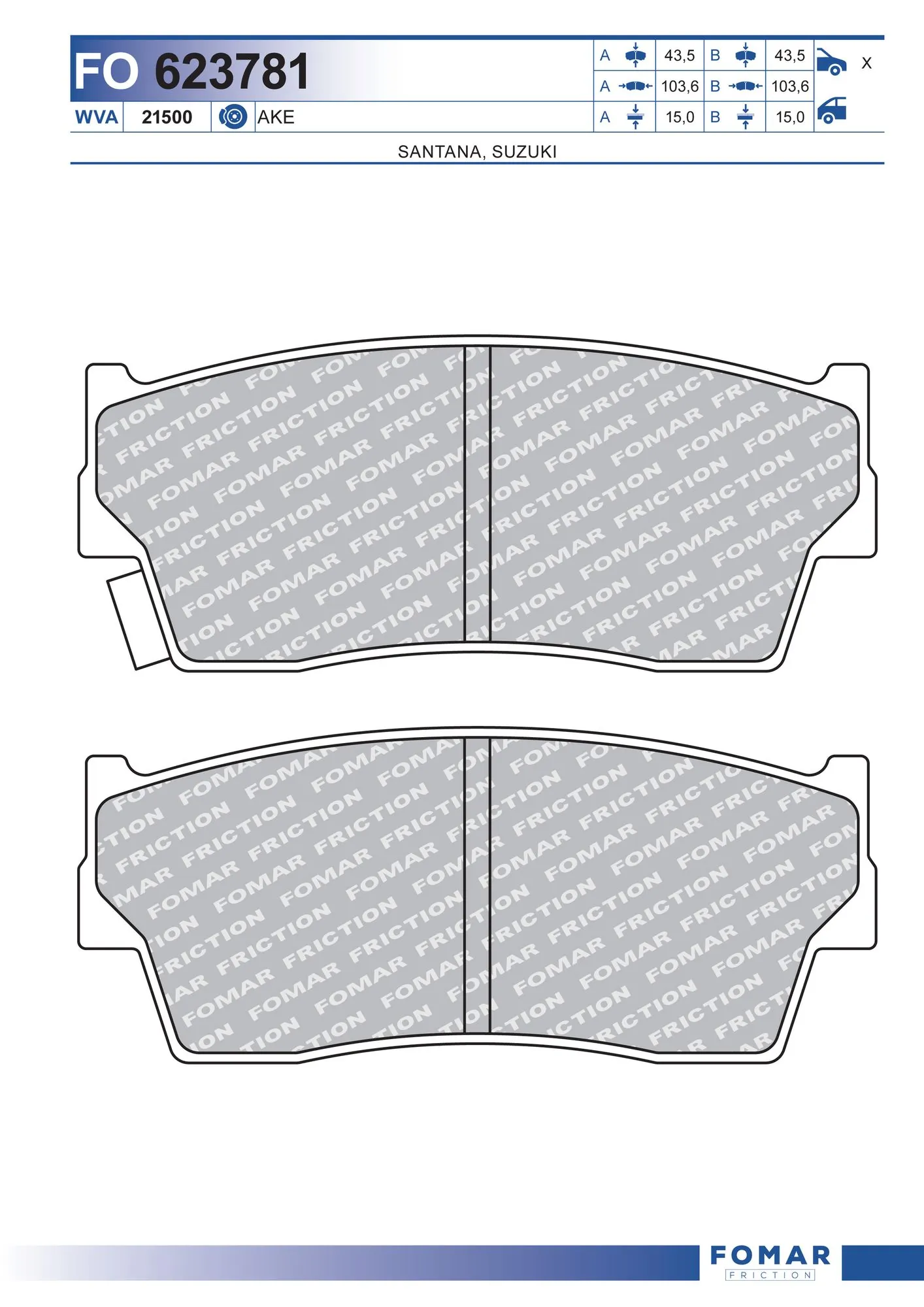 Brake Pad Set, disc brake